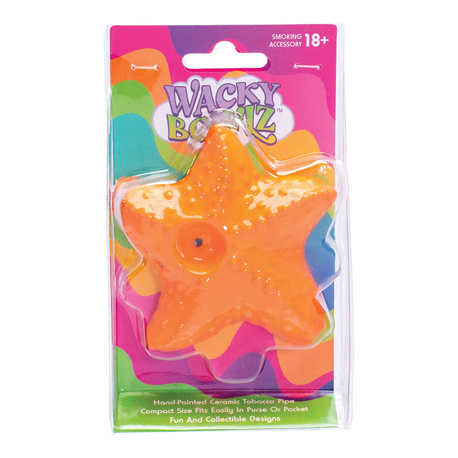 Wacky Bowlz Starfish Ceramic Hand Pipe - 4"