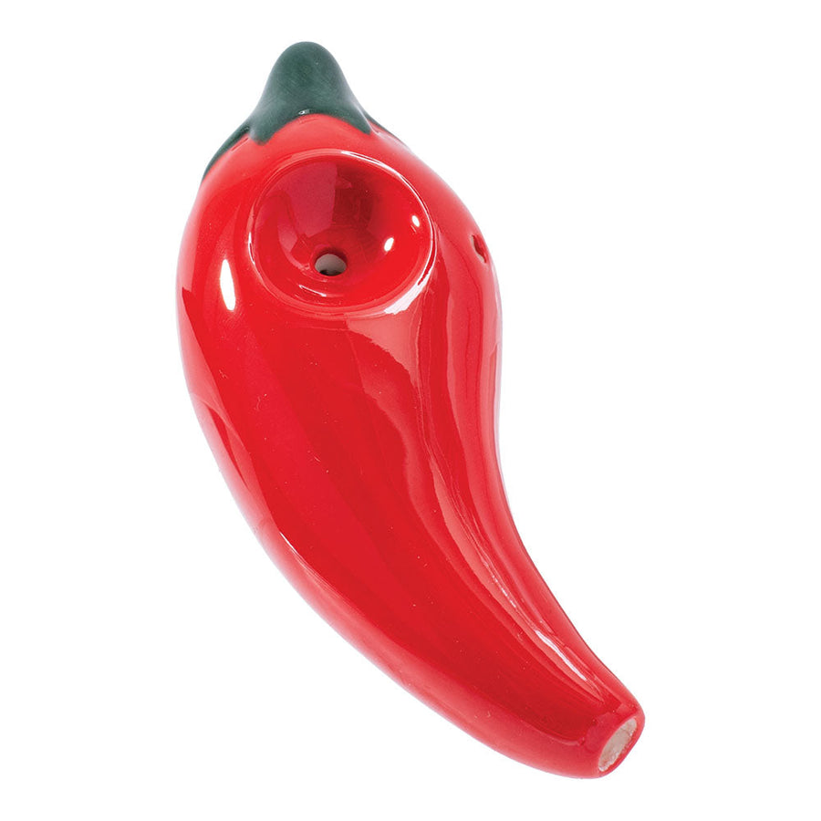 Wacky Bowlz Chili Pepper Ceramic Hand Pipe - 4"