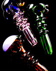 5" Colored Glass Rings Hand Pipe - P2620