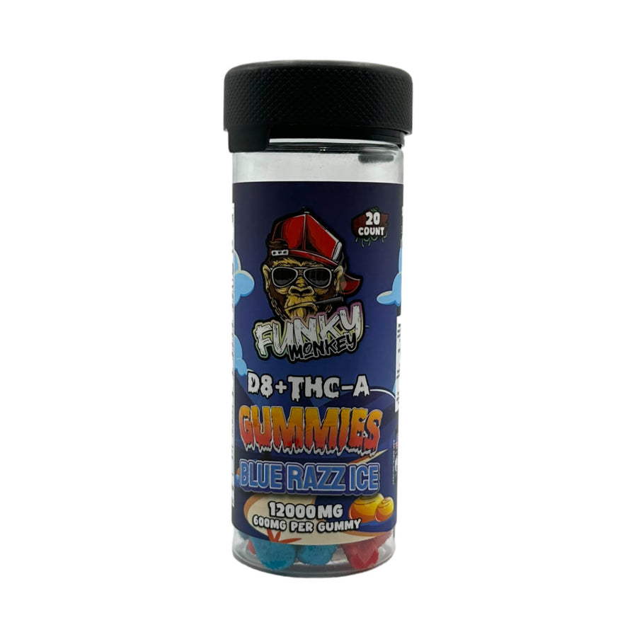 Funky Monkey - Delta 8 + THC-A Gummies - 12000 MG - 100% Natural - 20 Gummies (600MG Each) - Made in USA