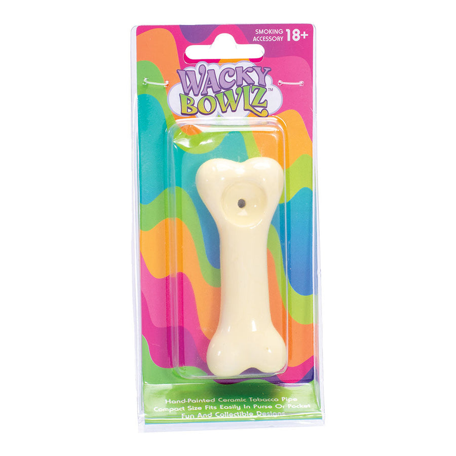 Wacky Bowlz Dog Bone Ceramic Hand Pipe - 3.75"