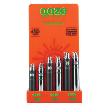 Ooze Standard Voltage Battery - Assorted Sizes - 24PC DISPLAY