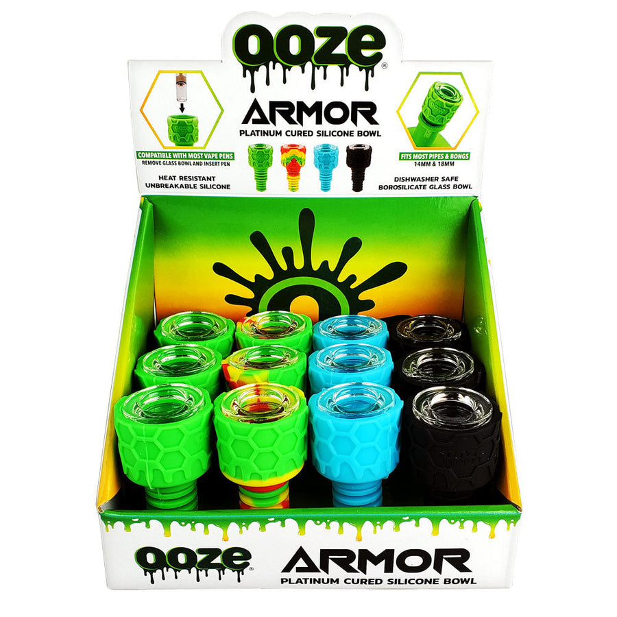 Ooze Armor Silicone Glass Bowl - Asst Colors - 12PC DISPLAY