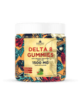 Super Chill CBD - Delta 8 Gummies Jar - 1500 MG - 100% Natural - 15 Gummies (100MG Each) - Made in USA