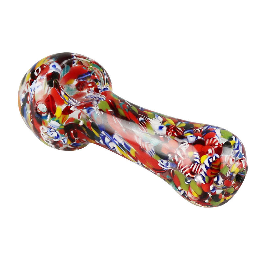 Splatter Frit Glass Hand Pipe - 4.5"