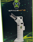 Space King powerful single jet angled flame torch lighter - Smooth Finish - Premium Quality - Adjustable Flame & Lock Function (White)